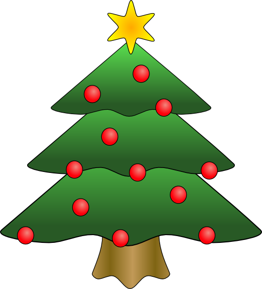 Christmas Tree Cartoon Png Pic (white, green)