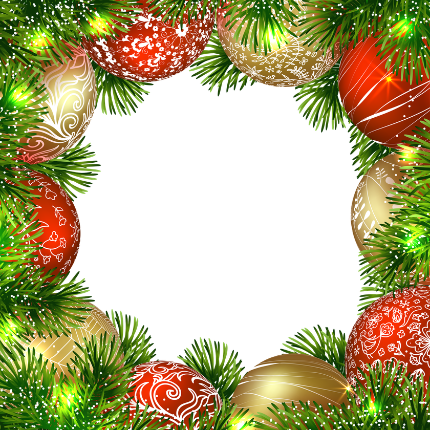 Christmas Tree Frame Png Pic (black, green)