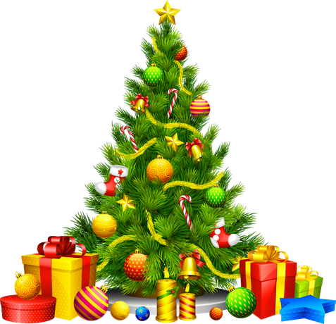 Christmas Tree Png Isolated Picture (black, green, gold)