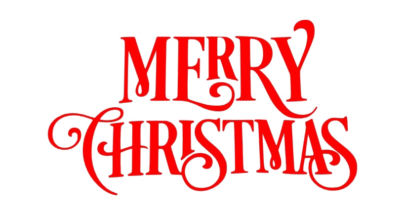 Christmas Word Png File (white, red)