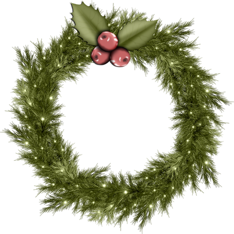 Christmas Wreath Png Hd (black, olive, green)