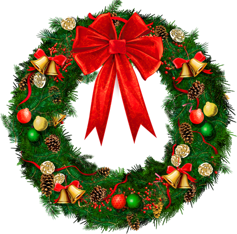 Christmas Wreath Png Image (black)