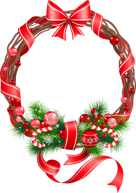 Christmas Wreath Png Isolated Hd (black, white)