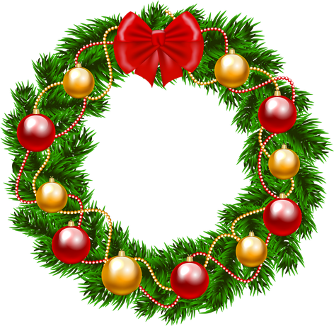 Christmas Wreath Png Isolated Transparent Picture (black, white, red, green)