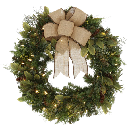 Christmas Wreath Png Photo (black)