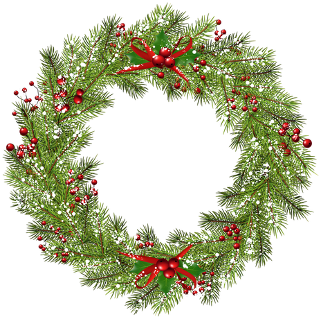 Christmas Wreath Transparent Isolated Images Png (black)