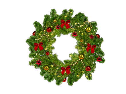 Christmas Wreath Transparent Png (black, maroon, green)