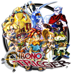 Chrono Trigger Logo Png Isolated Hd (black, white)