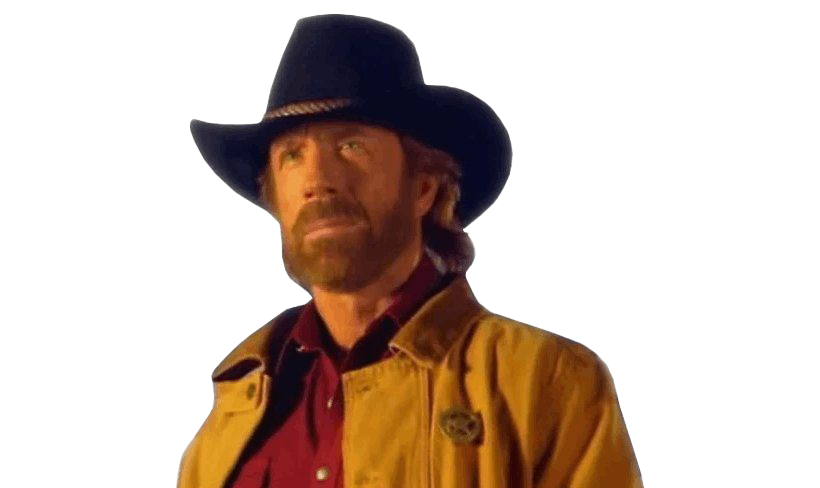 Chuck Norris Cowboy Transparent Background (white, black)