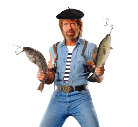 Chuck Norris Png File (black, white, silver)