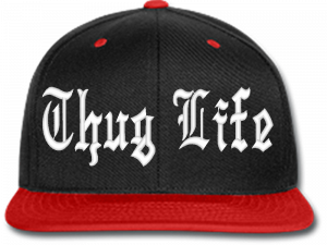 Thug Life Black Hat Png 300X225 (black)