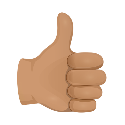 Thumbs Up Skin 3 Free Png Icon (salmon, black)