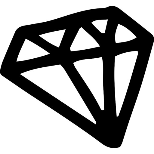 Diamond1 Free Png Icon Download (silver, white, black)