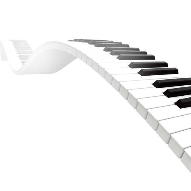 Piano Music Keyboard Png Pic (black, silver, white)