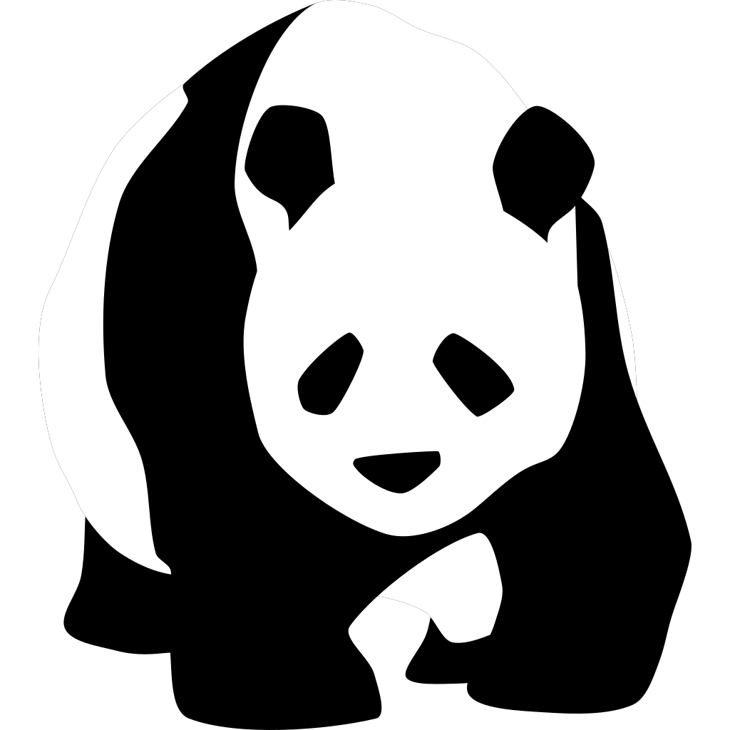 Giant Panda Download Png Image (indigo, black, white)