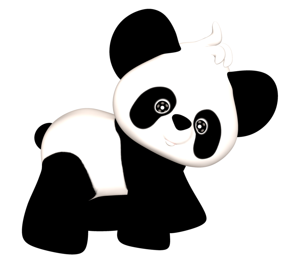 Giant Panda Png Clipart (black, white)