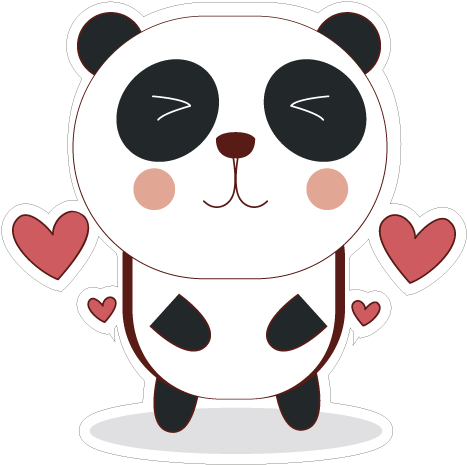 Giant Panda Png Free Download (black, salmon, lavender, white)