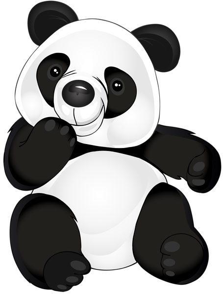 Giant Panda Png Image (black, lavender, white)