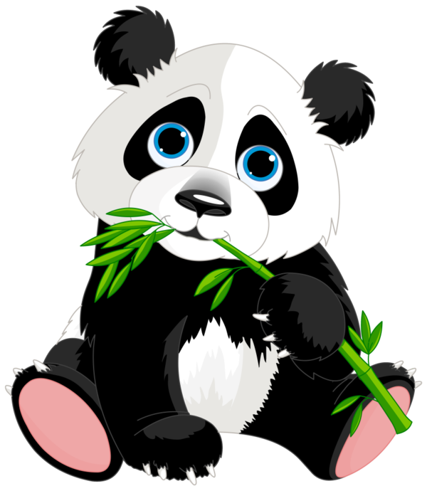 Giant Panda Png Isolated File (black, beige, pink, white)