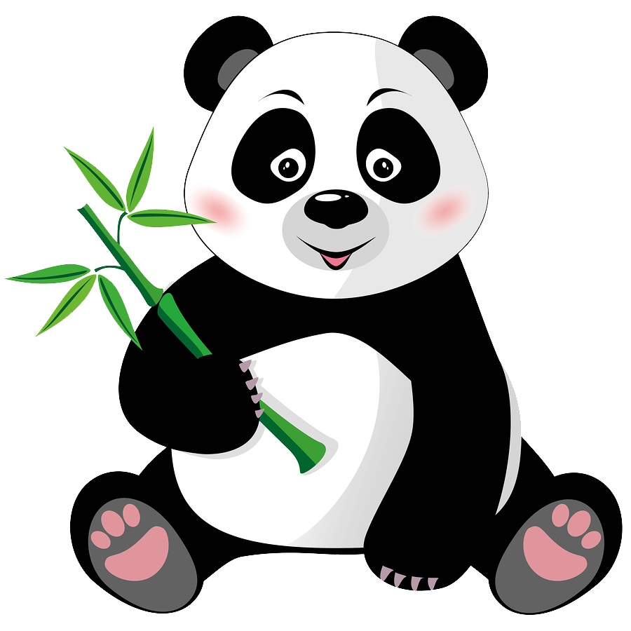 Giant Panda Png Isolated Hd (salmon, white, gray, lavender, black)