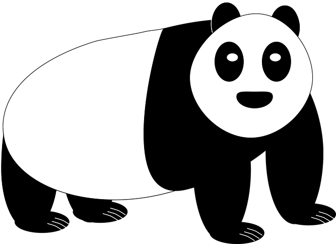 Giant Panda Png Isolated Photo (black, white)