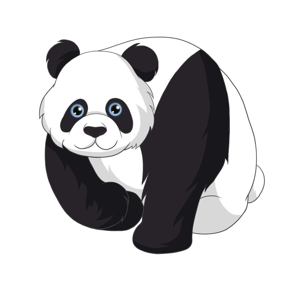 Giant Panda Png Picture (white, indigo, gray, lavender, black)