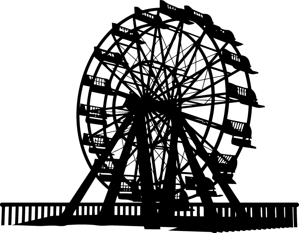 Giant Wheel Png Pic (black, gray, green)