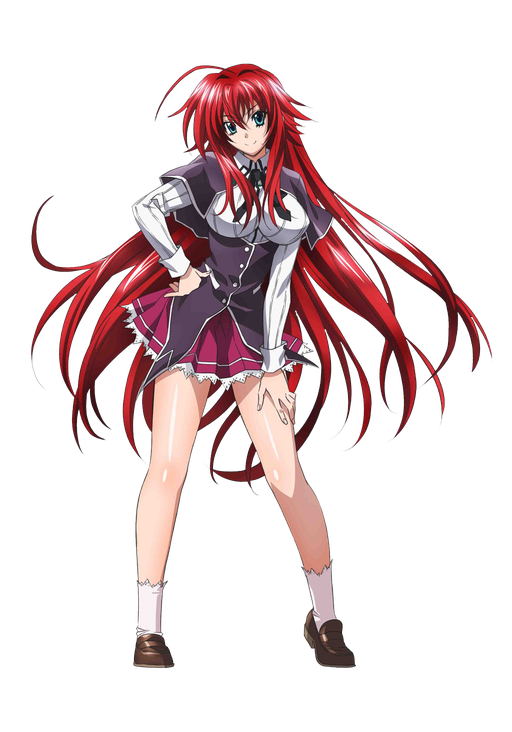 Rias Gremory Transparent Background (black, beige)