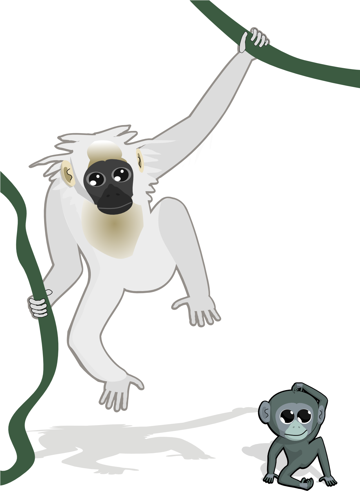 Gibbon Png Transparent (teal, black, lavender)