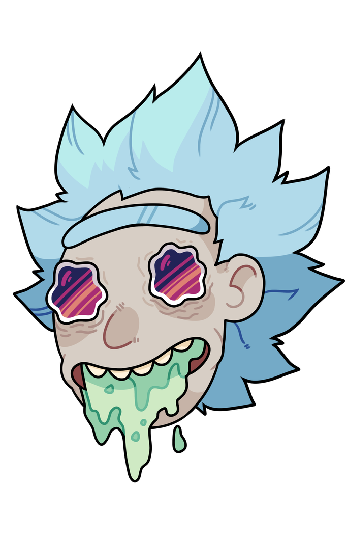 Rick And Morty Png Clipart (silver, mint, black, lavender)