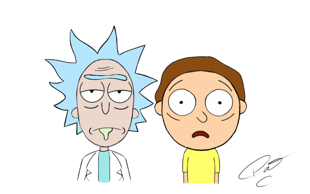 Rick And Morty Png Pic (lavender, pink, yellow, olive, white)