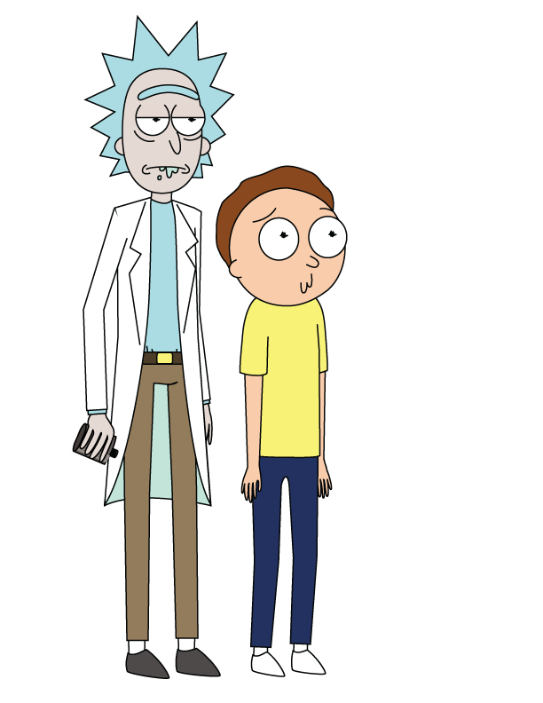 Rick And Morty Png Transparent Image (gray, pink, navy, black, white)