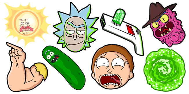 Rick And Morty Wallpaper Download Png Image (green, pink, black, white)