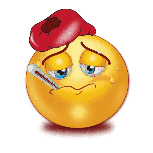 Sick Emoji Transparent Background (pink, red, orange, gray)