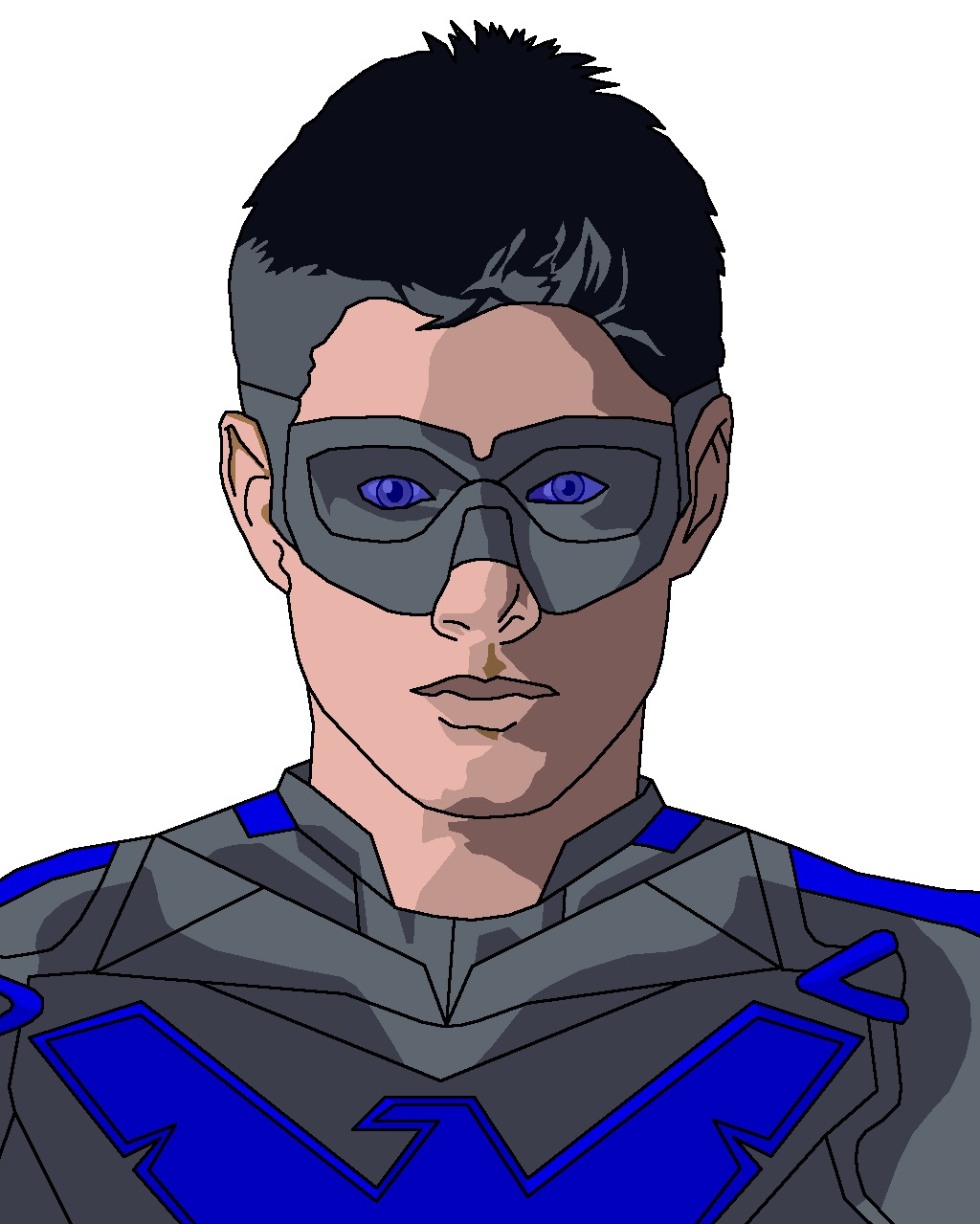 Dick Grayson Png Isolated Pic (indigo, navy, pink, gray, black)