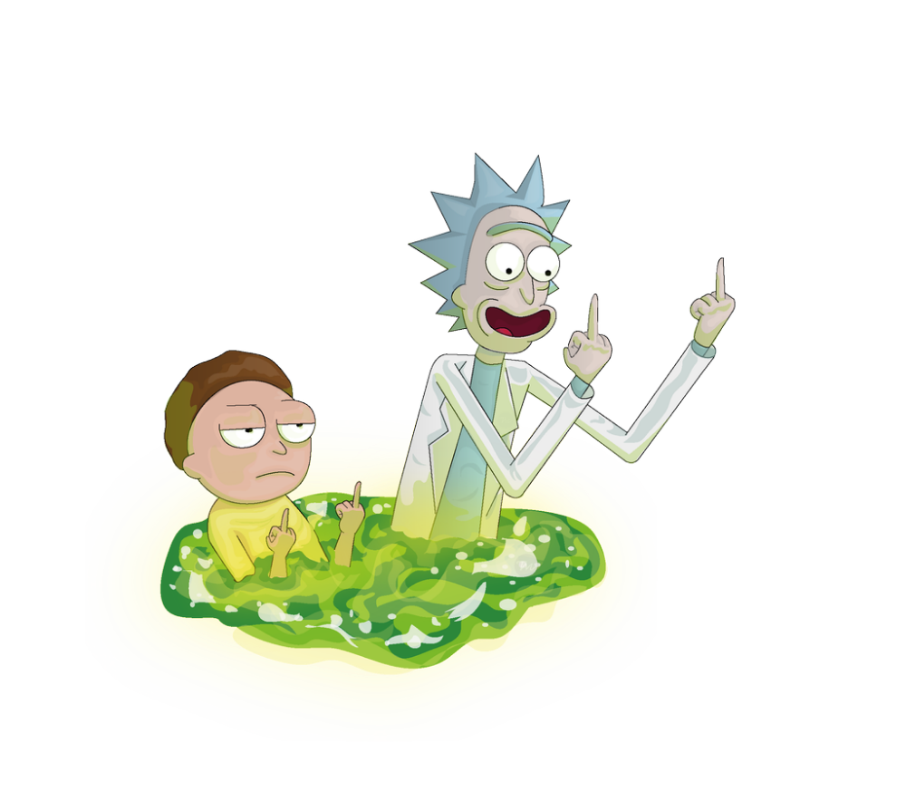 Rick And Monty Png Hd (gold, black)