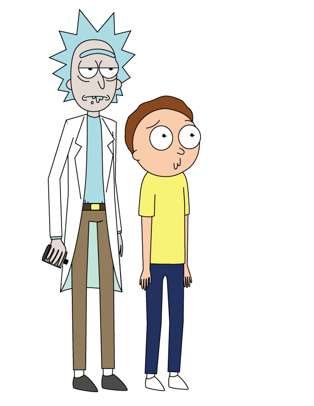 Rick And Monty Png Isolated File (gray, pink, navy, black, white)