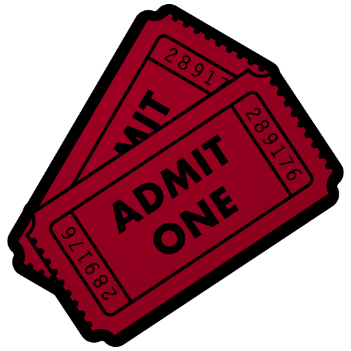 Ticket Transparent Background (maroon, black)