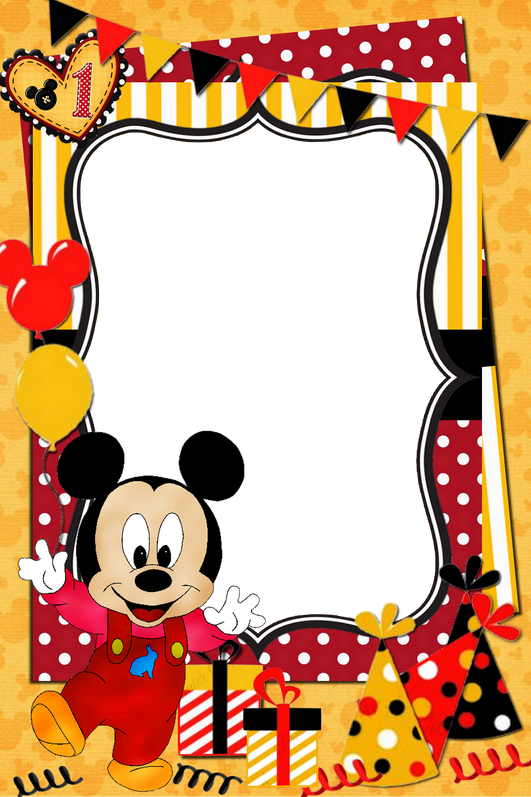 Mickey Mouse Frame Transparent Png (white, black, orange, salmon)