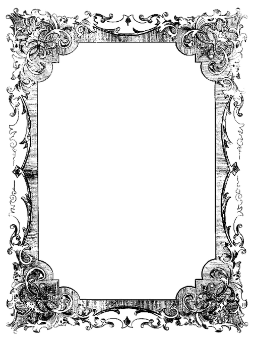 Victorian Frame Png Clipart (black, gray)