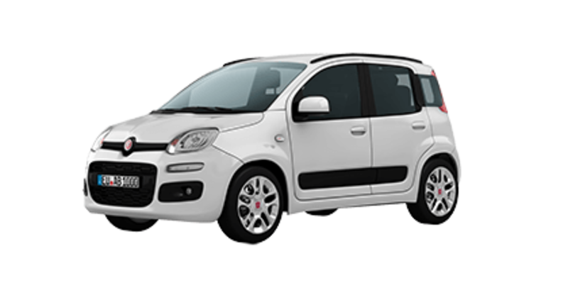 Side View White Fiat Panda Png Image (silver, black)