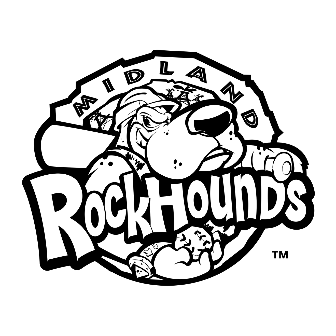 Midland Rockhounds Png Photo (white, black)