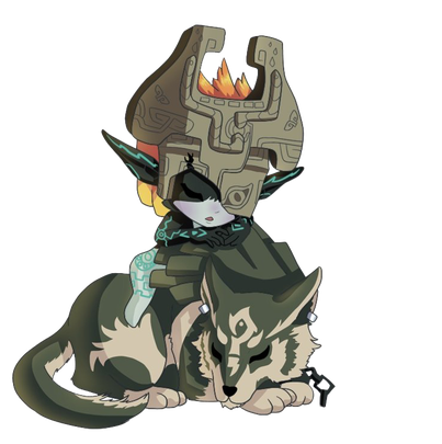 Midna Transparent Background (gray, black, silver)