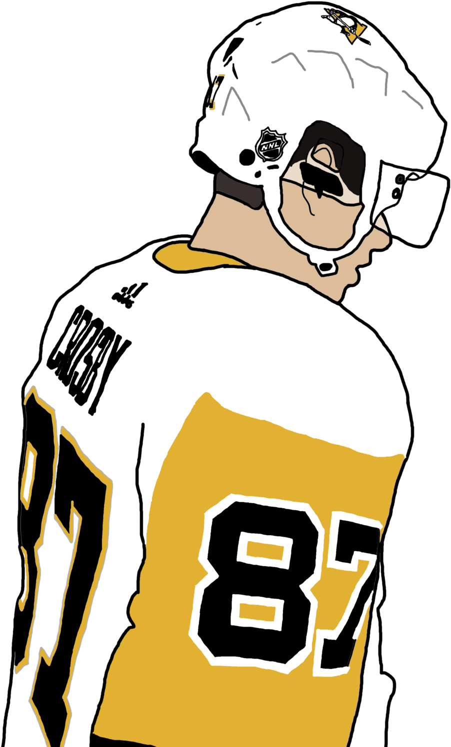 Sidney Crosby Png Picture (black, silver, orange, white)