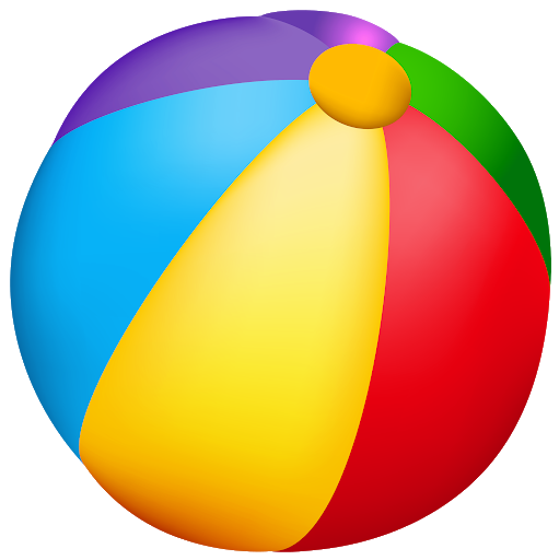 Kids Colorful Beach Ball Transparent Png (gray, orange, greenish blue, green, black)