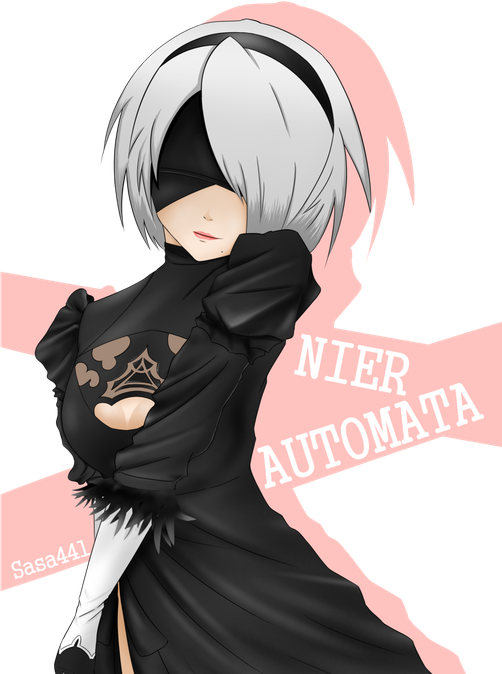 Nier Automata Png File (pink, black)