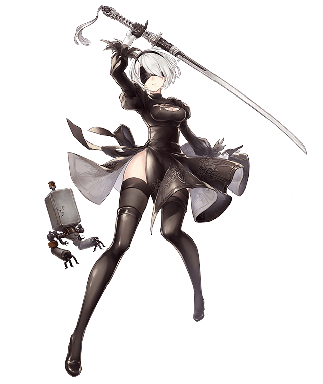 Nier Automata Png Isolated Transparent Image (white, gray)