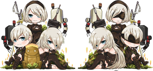 Nier Automata Png (beige, black)