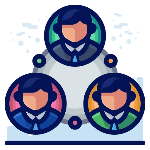 Hierarchy Group Team Business Management Icon Free Png Icon Download (navy, lavender, salmon, black)