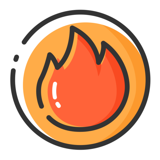 Fiery Free Png Icon Download (orange, salmon, black, chocolate)